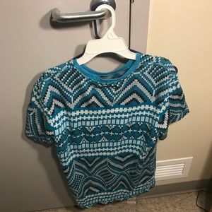 Medium sized Blue PacSun tribal print tee shirt